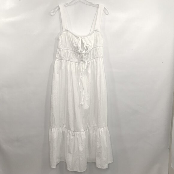 Summer Boho Dress White Corset Tie L - Picture 5 of 11
